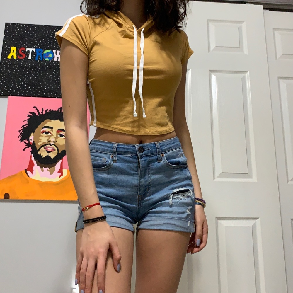 Mustard yellow crop top